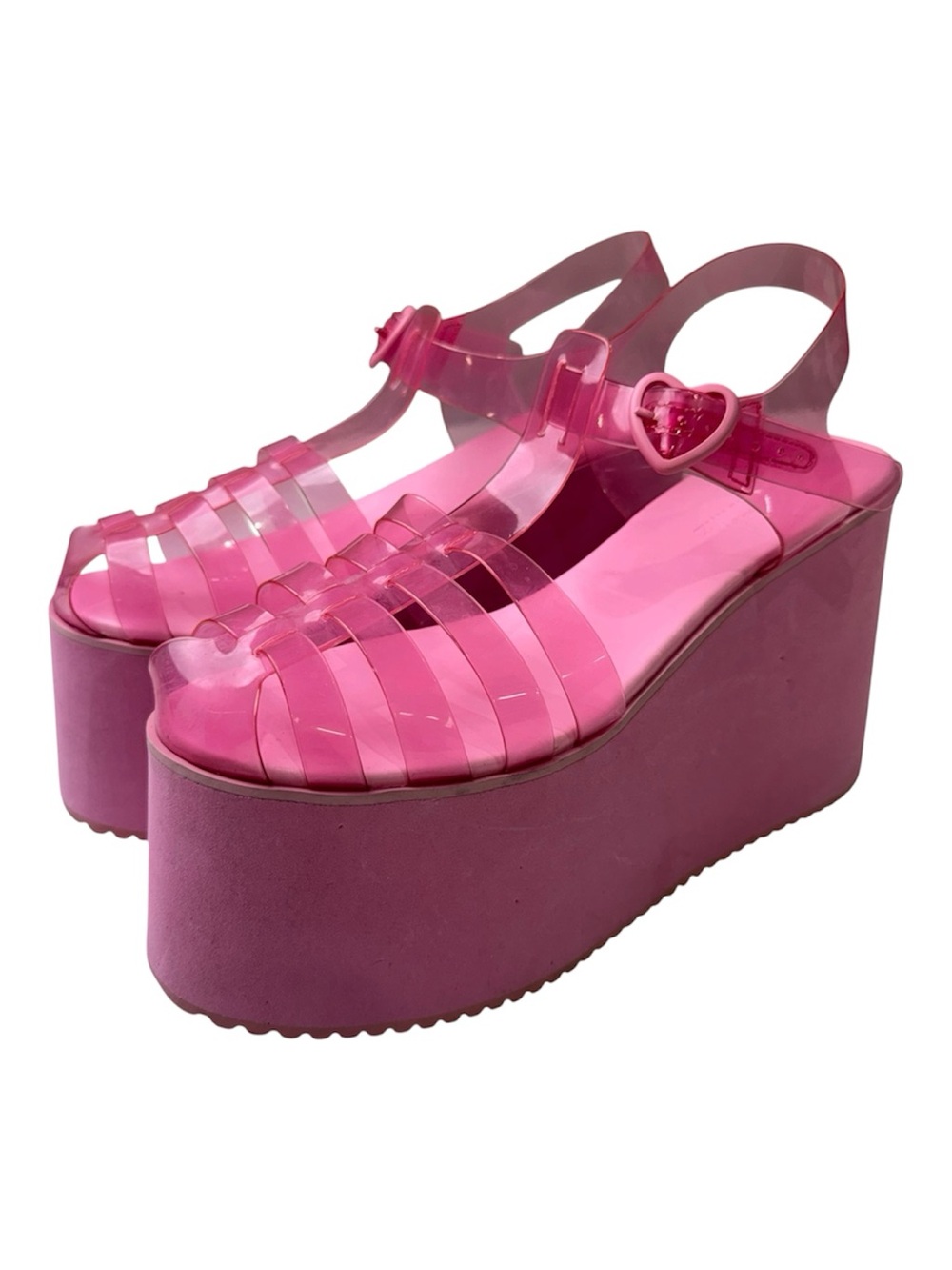 Sugar Thrillz Pink Jelly Platform Sandals